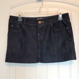 SO brand miniskirt, dark blue denim. Stretchy. Great condition. Size 9 juniors.